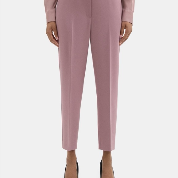 BRAND NEW Theory Cropped Slim Pull On Pants in Crepe - Picture 3 of 4